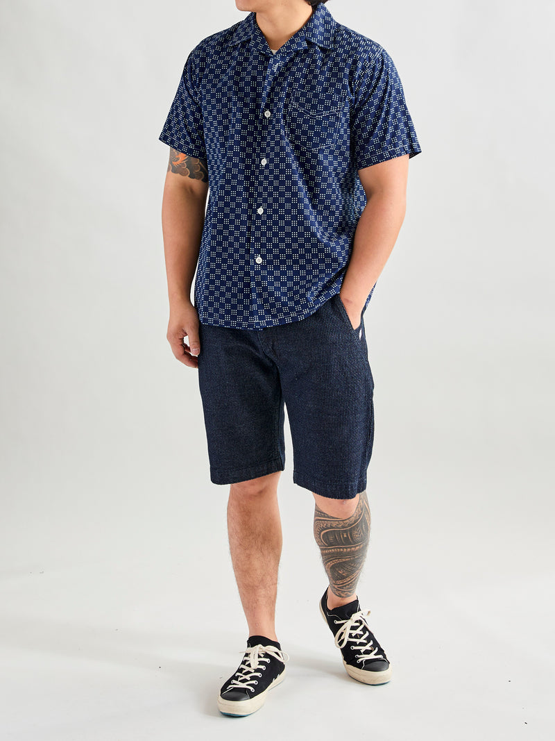 Bassen Hawaiian Shirt in Indigo Dot