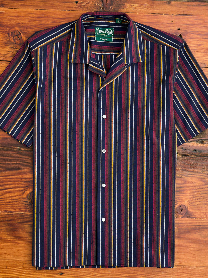 Cabana Stripe Camp Shirt in Indigo