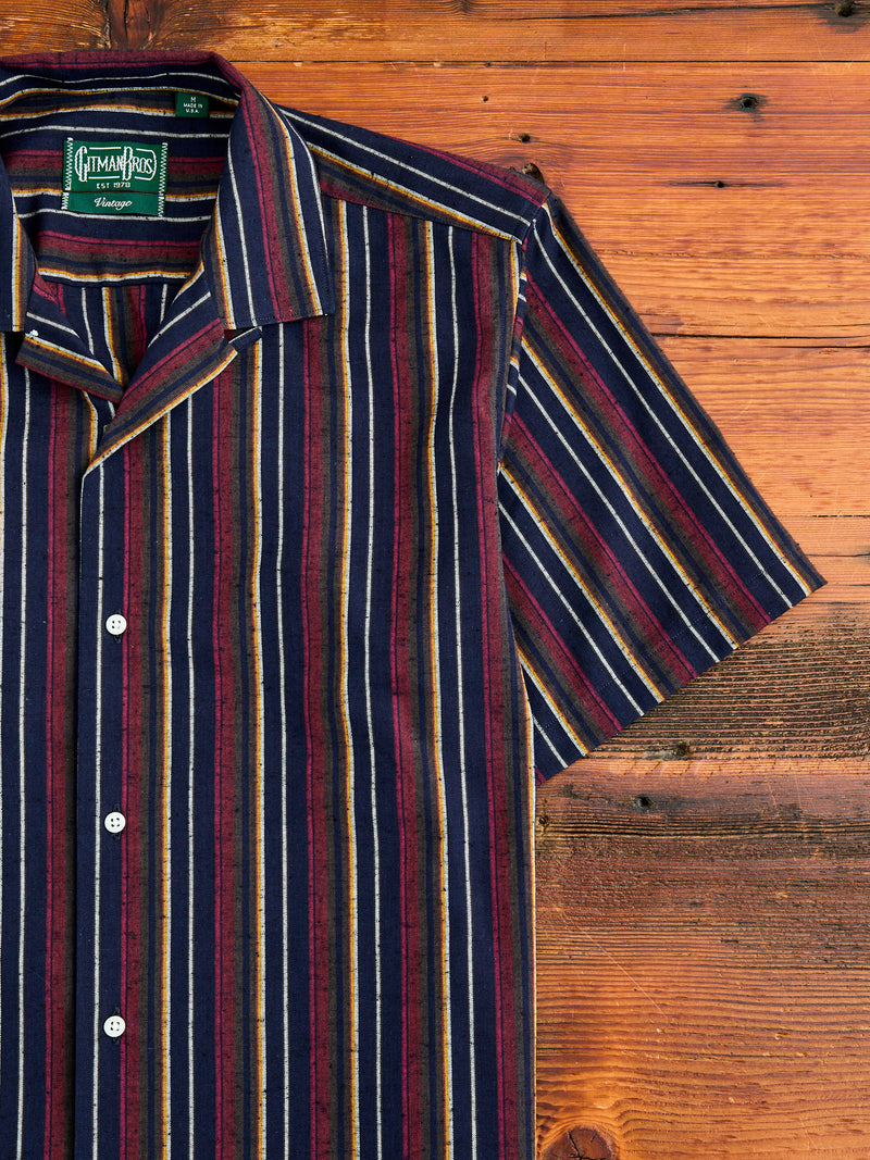 Cabana Stripe Camp Shirt in Indigo