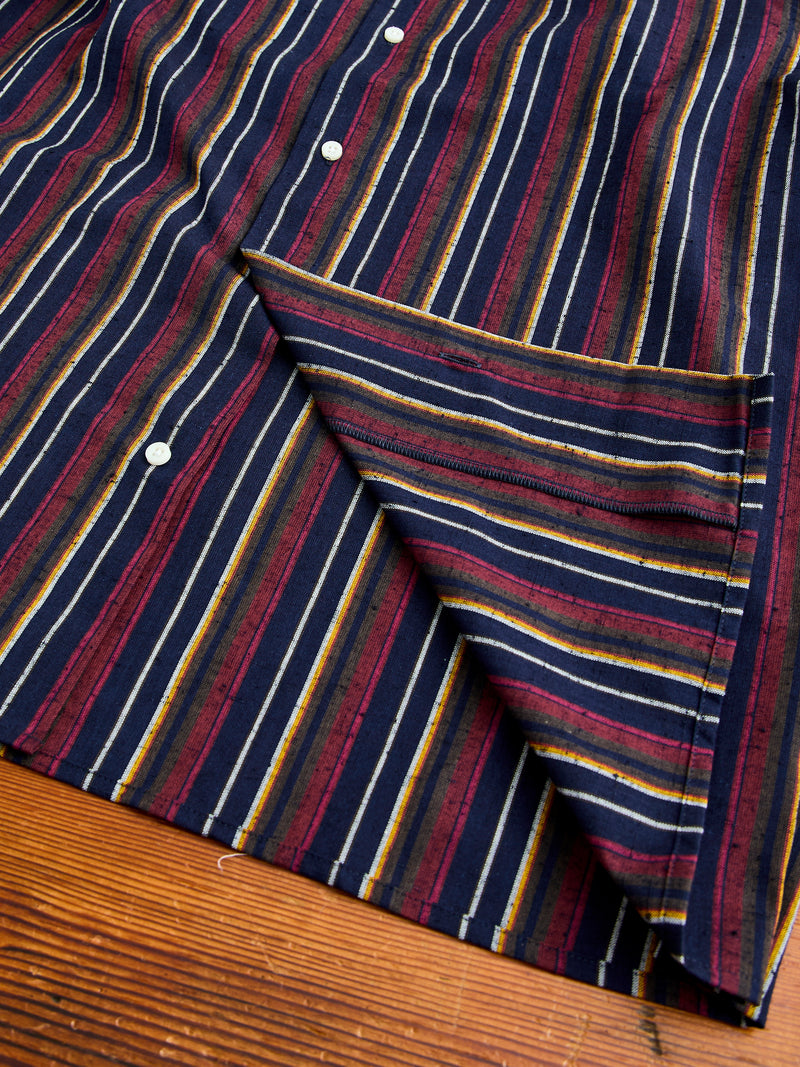 Cabana Stripe Camp Shirt in Indigo