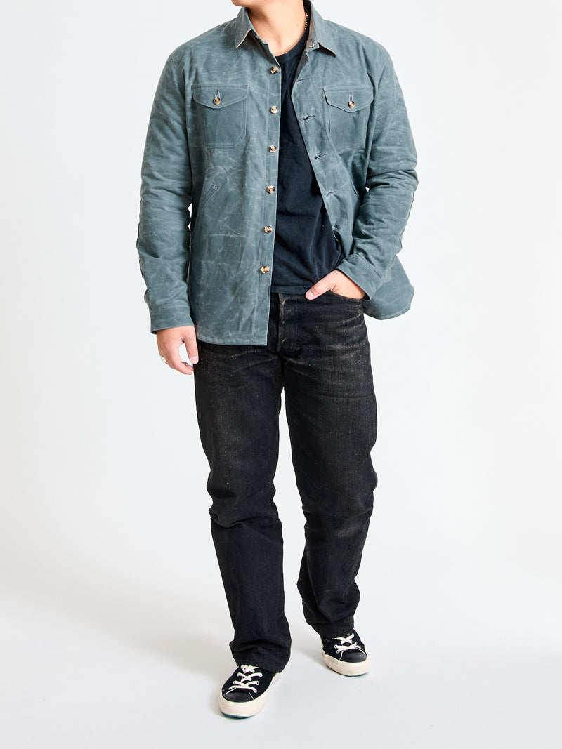 Waxed Canvas Crissman Overshirt in Harbor Blue