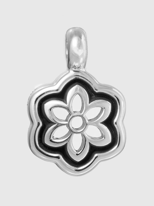 Frame Cutout Rosette Pendant in Sterling Silver