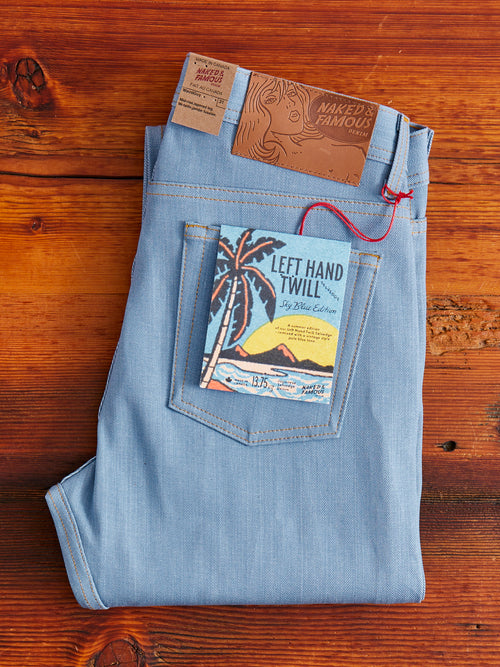 "Left Hand Twill Sky Blue" 13.75oz Selvedge Denim - Weird Guy Fit