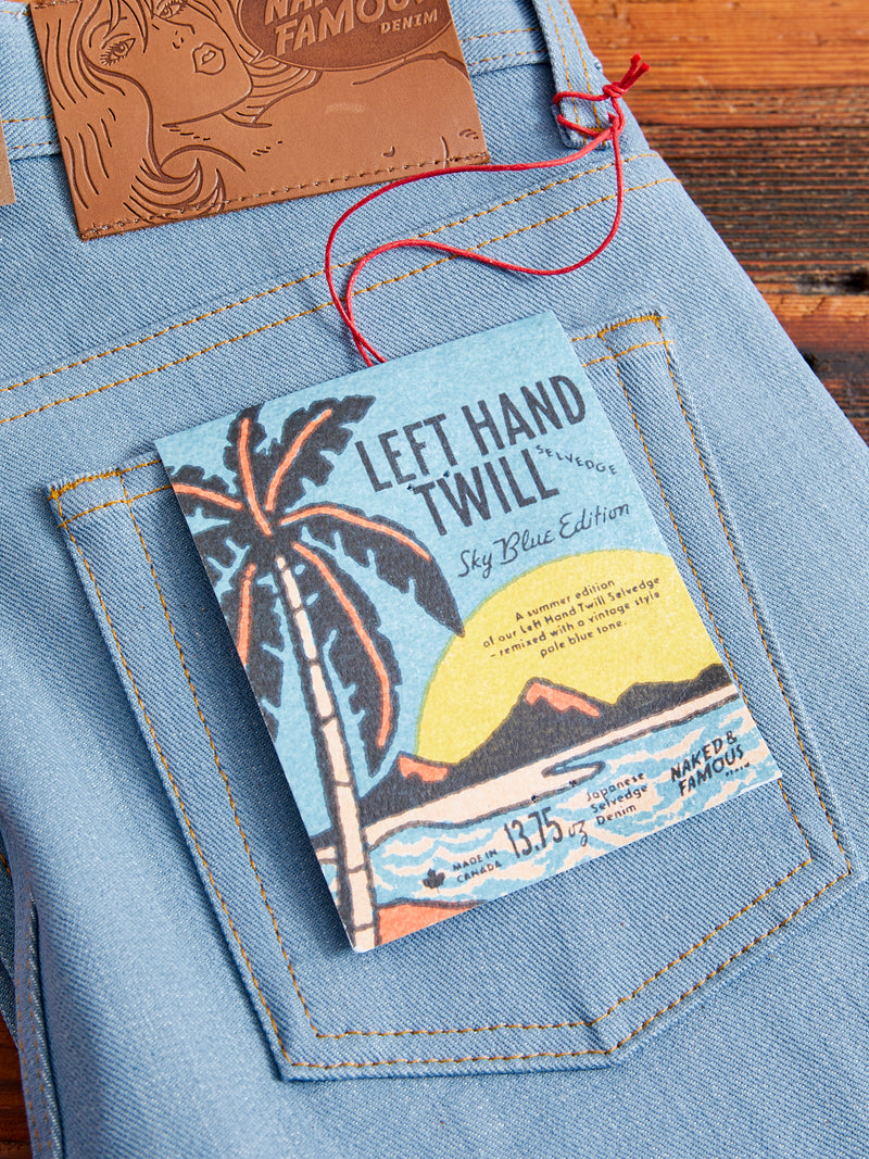 "Left Hand Twill Sky Blue" 13.75oz Selvedge Denim - Weird Guy Fit