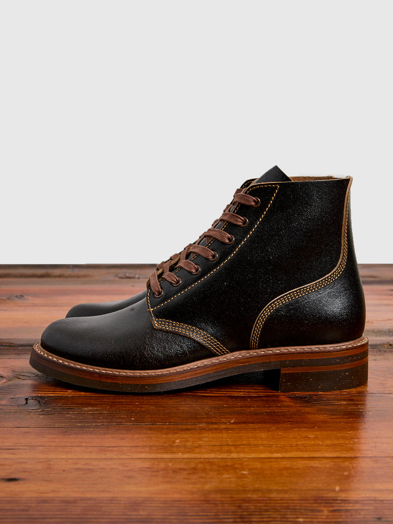 M-43 Service Shoe Boot in Horween Waxed Flesh Dark Brown