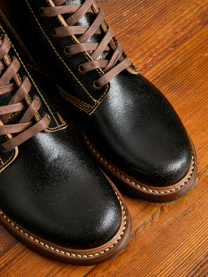 M-43 Service Shoe Boot in Horween Waxed Flesh Dark Brown