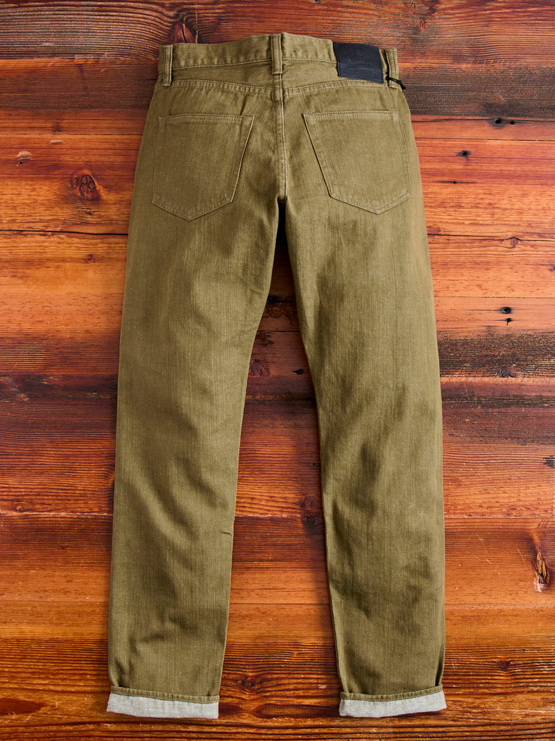 MJXE1300 "British Army Green" 10.5oz Selvedge Denim - Relaxed Tapered Fit