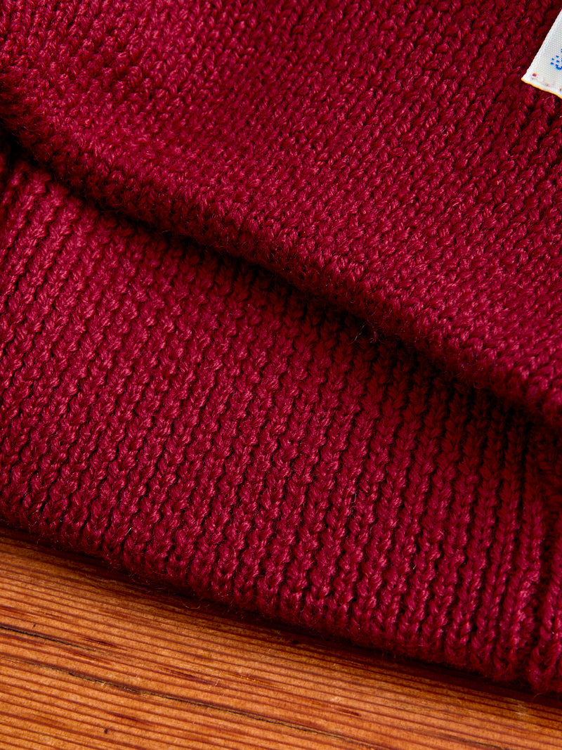 Merino Wool Ribbed Beanie in Chili