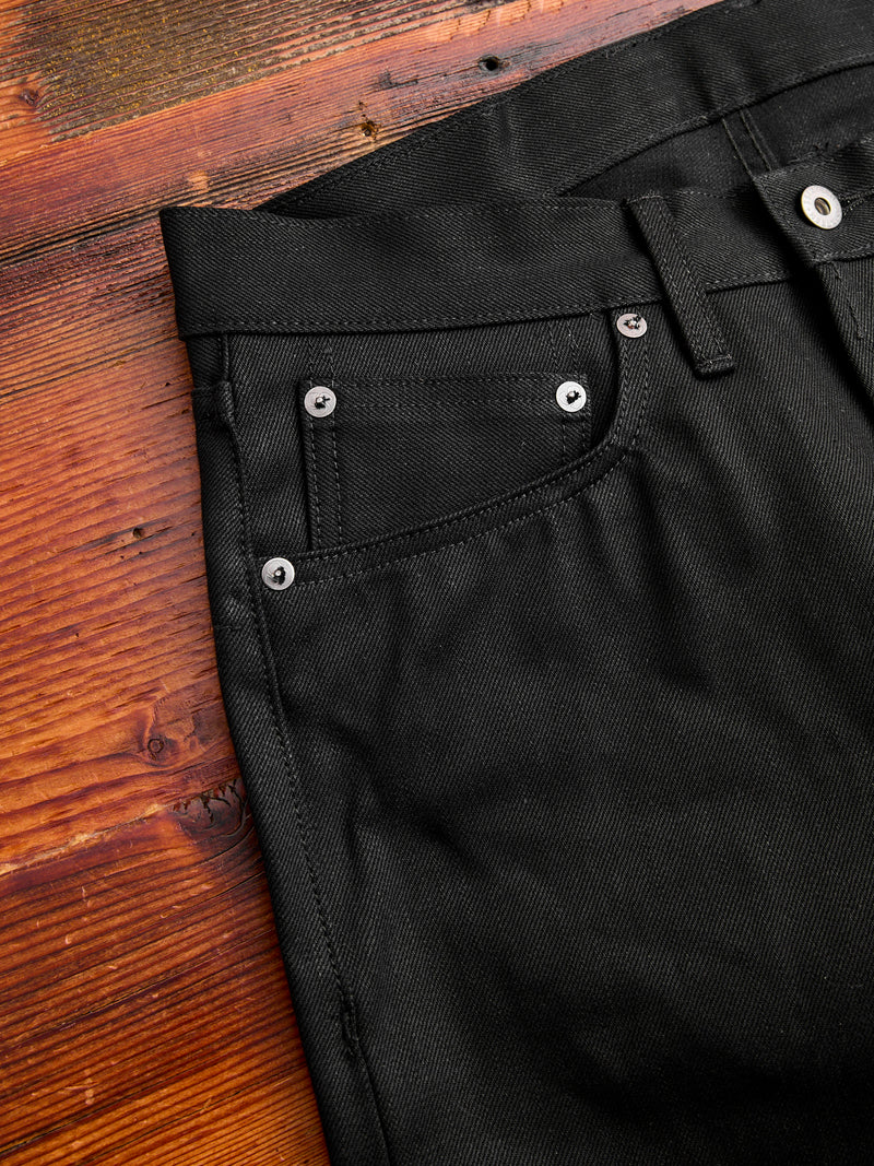 CT-220x Solid Black 14.5oz Selvedge Denim - Classic Tapered Fit