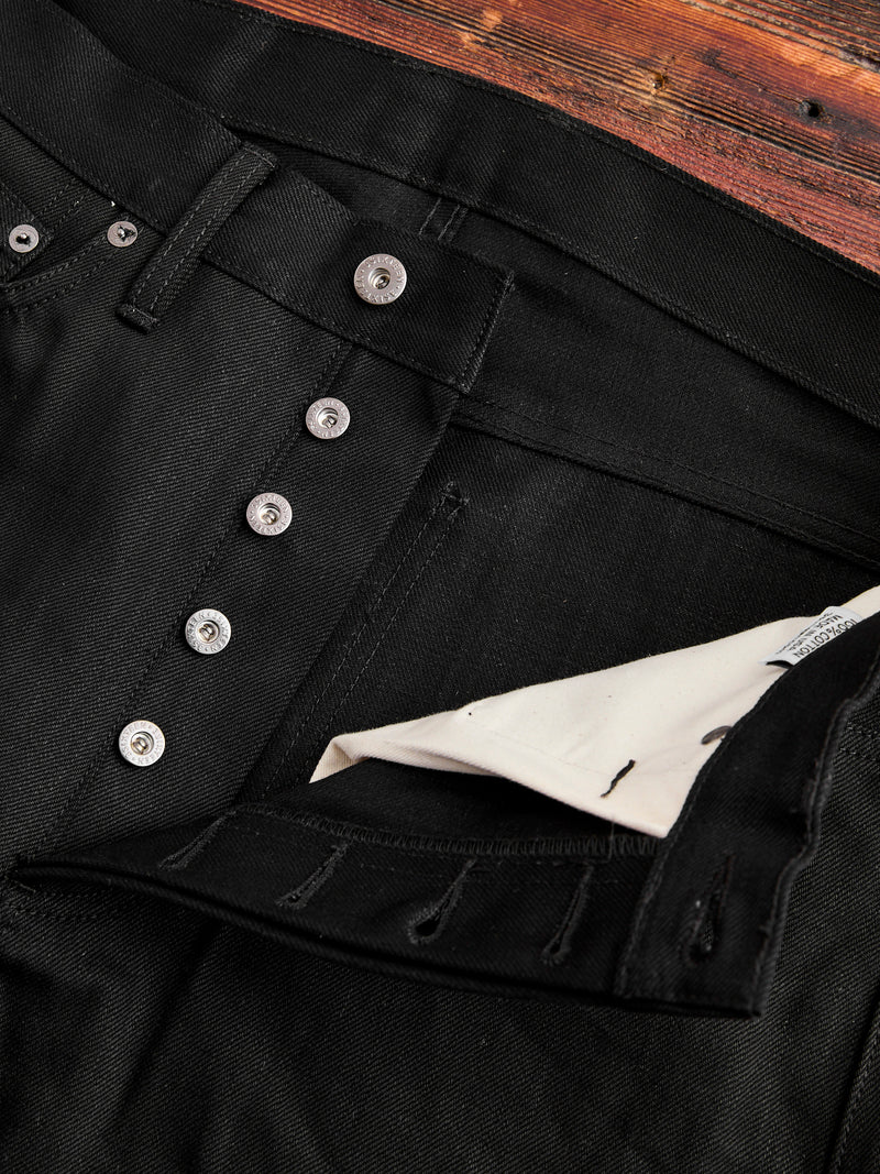 CT-220x Solid Black 14.5oz Selvedge Denim - Classic Tapered Fit