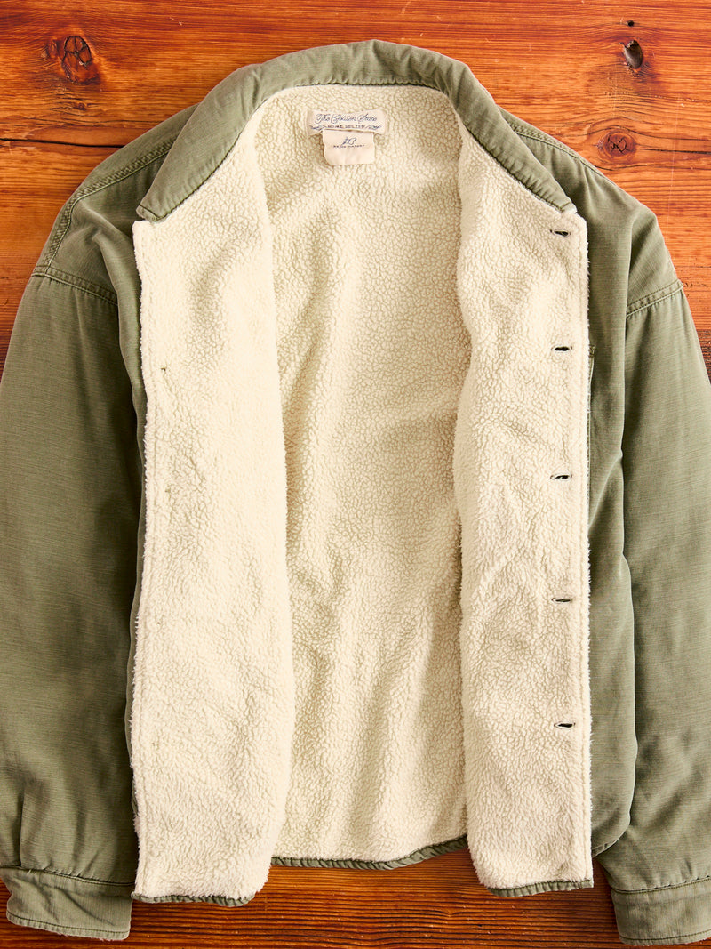 Military Boa Shirt Jacket in Khaki