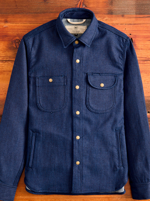 15oz Sashiko Service Shirt in Indigo