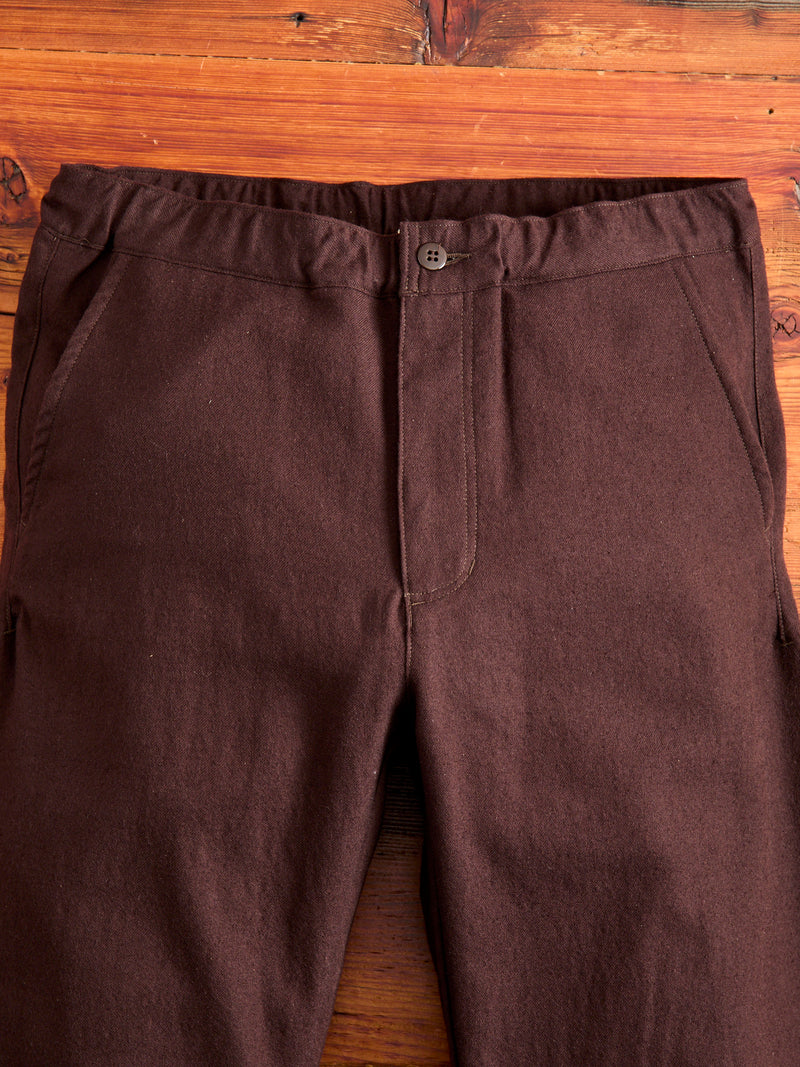 Cotton Wool Easy Pants in Brown