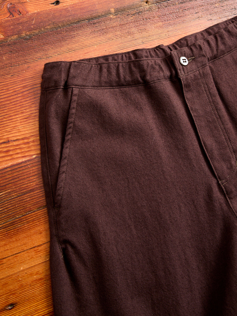 Cotton Wool Easy Pants in Brown