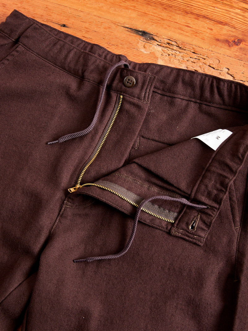 Cotton Wool Easy Pants in Brown