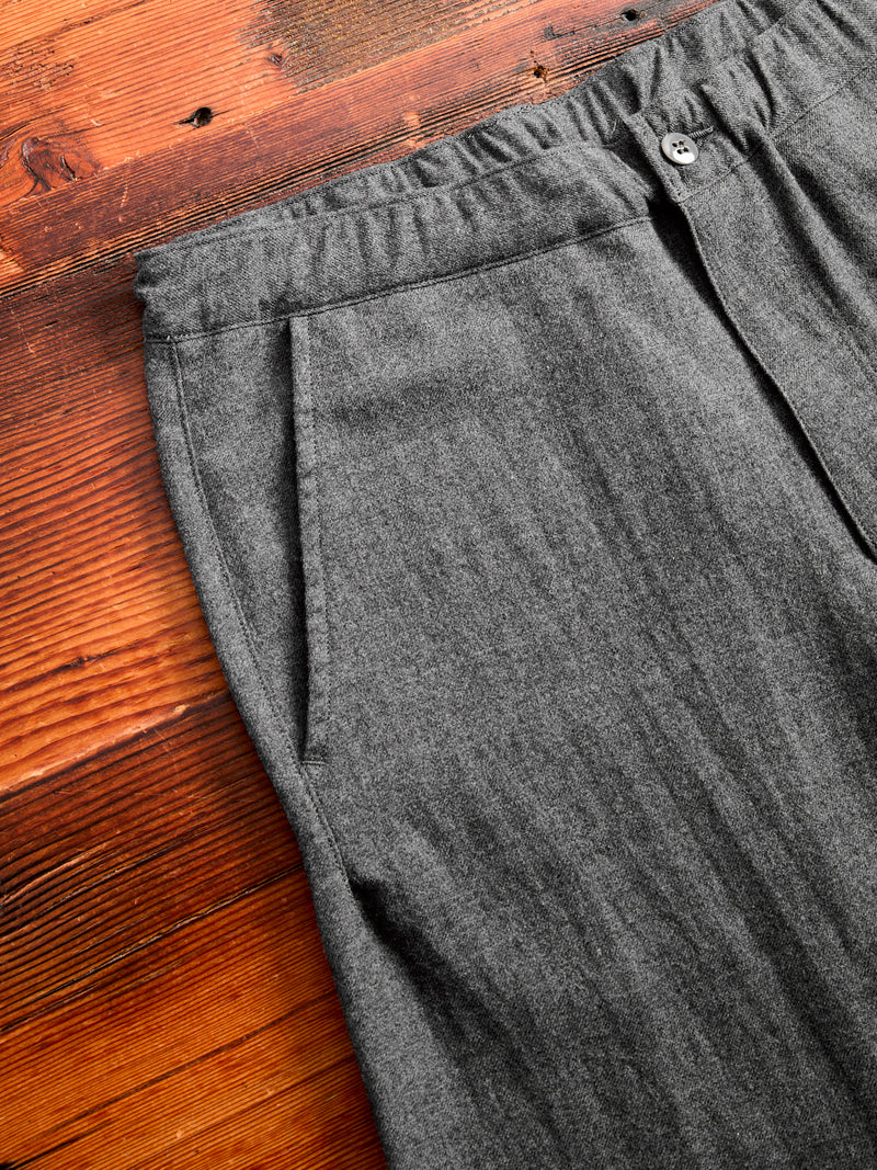 Cotton Wool Easy Pants in Charcoal Grey