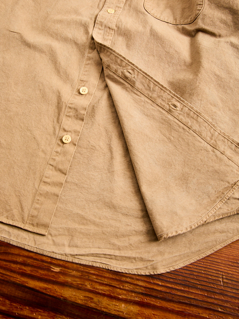 Tassa Canvas Button-Down Shirt in Coffee