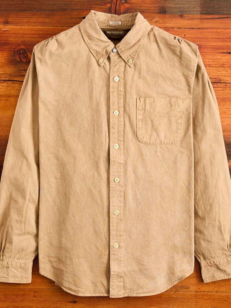 Tassa Canvas Button-Down Shirt in Coffee