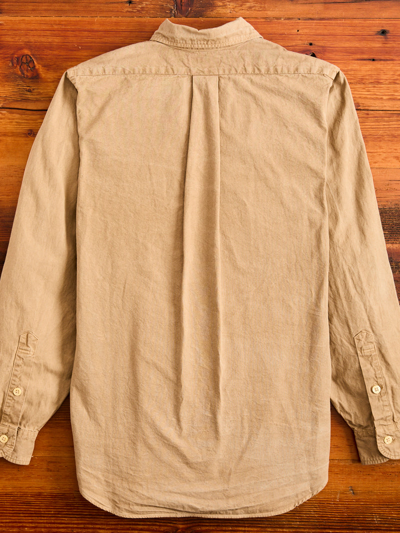 Tassa Canvas Button-Down Shirt in Coffee