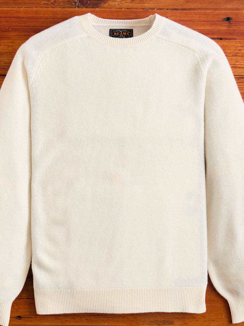 9G Crewneck Knit Sweater in Off White