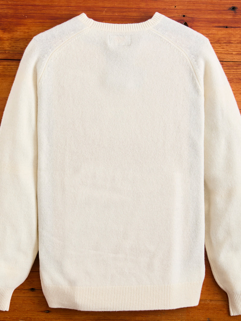 9G Crewneck Knit Sweater in Off White