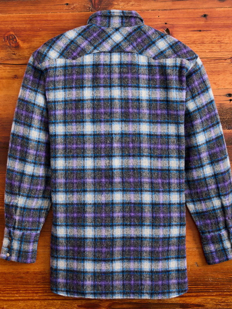 Alpaca Shaggy Western Button-Down Shirt in Purple