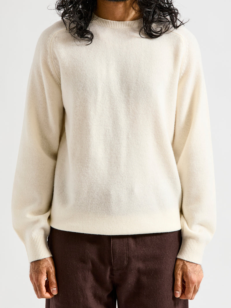 9G Crewneck Knit Sweater in Off White