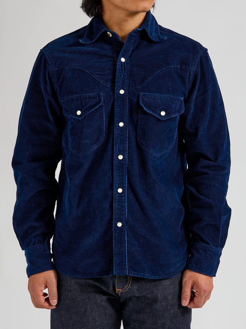 Packard Western Shirt in Indigo Corduroy