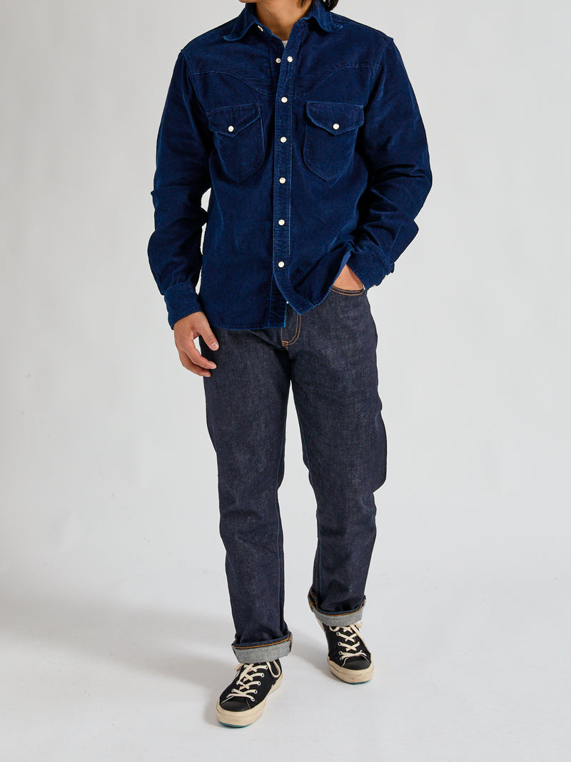 Packard Western Shirt in Indigo Corduroy