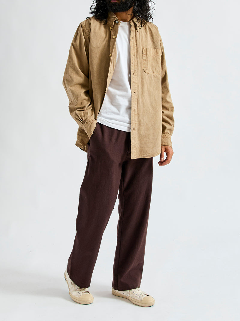 Cotton Wool Easy Pants in Brown