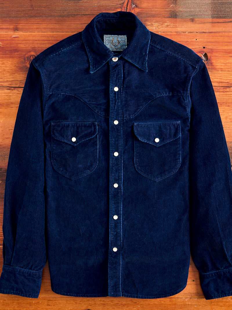 Packard Western Shirt in Indigo Corduroy