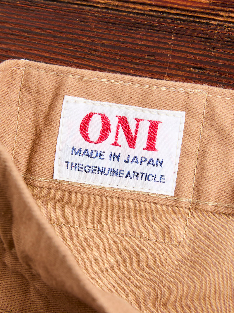 ONI-022-SCKB 10oz Selvedge Chino in Khaki Beige