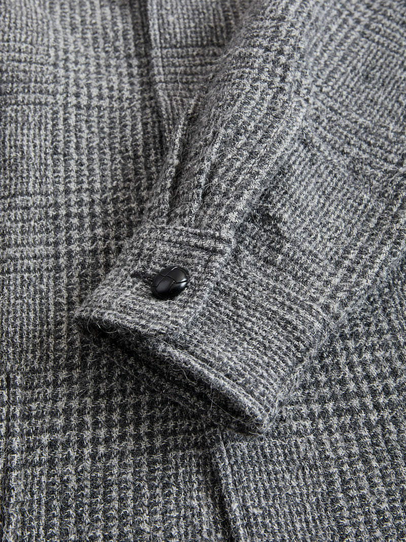 4B Cuffs Alpaca Tweed Jacket in Grey Glen Check