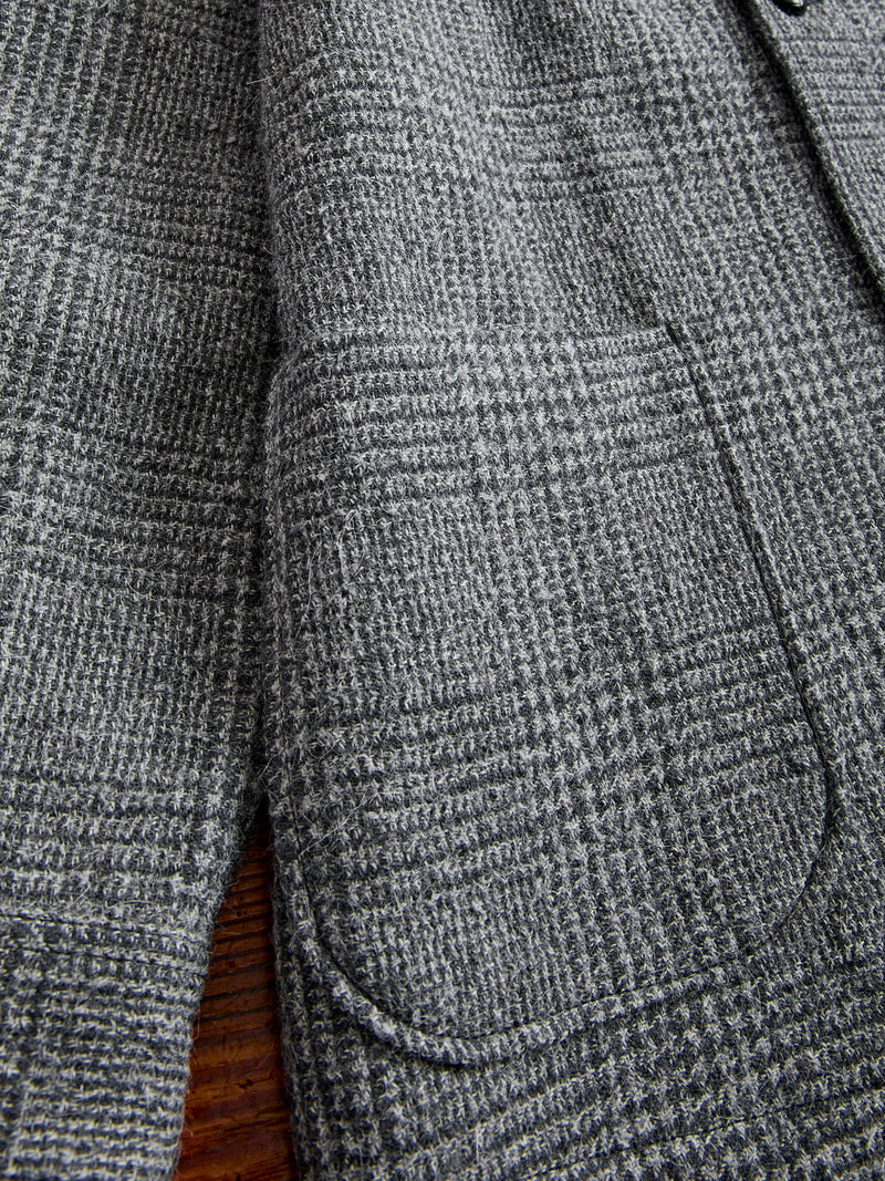 4B Cuffs Alpaca Tweed Jacket in Grey Glen Check