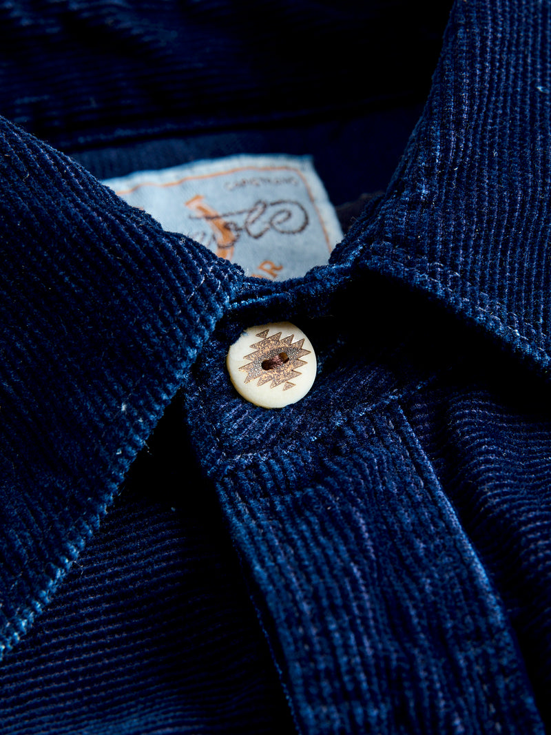 Packard Western Shirt in Indigo Corduroy