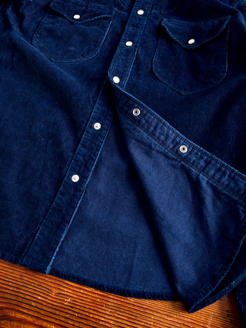 Packard Western Shirt in Indigo Corduroy