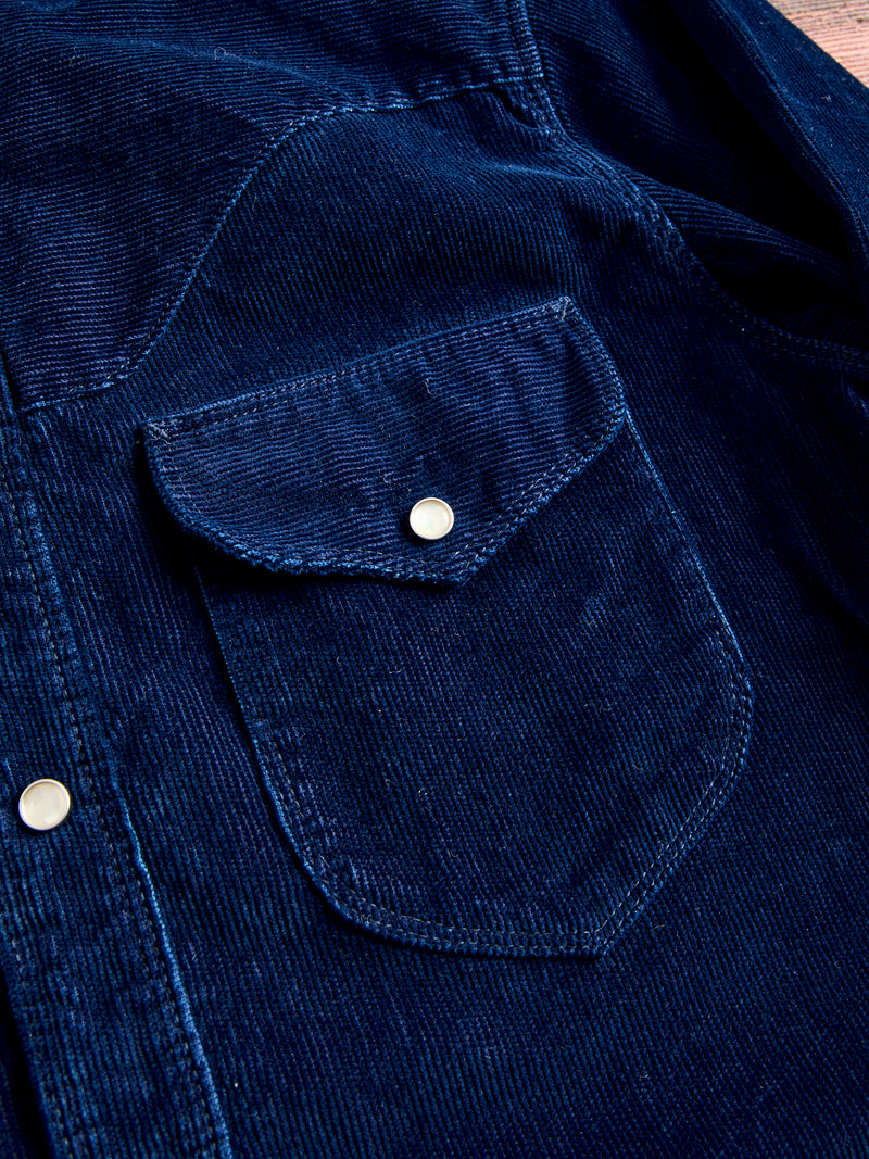 Packard Western Shirt in Indigo Corduroy