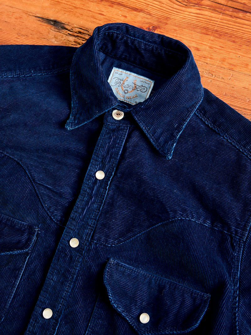 Packard Western Shirt in Indigo Corduroy