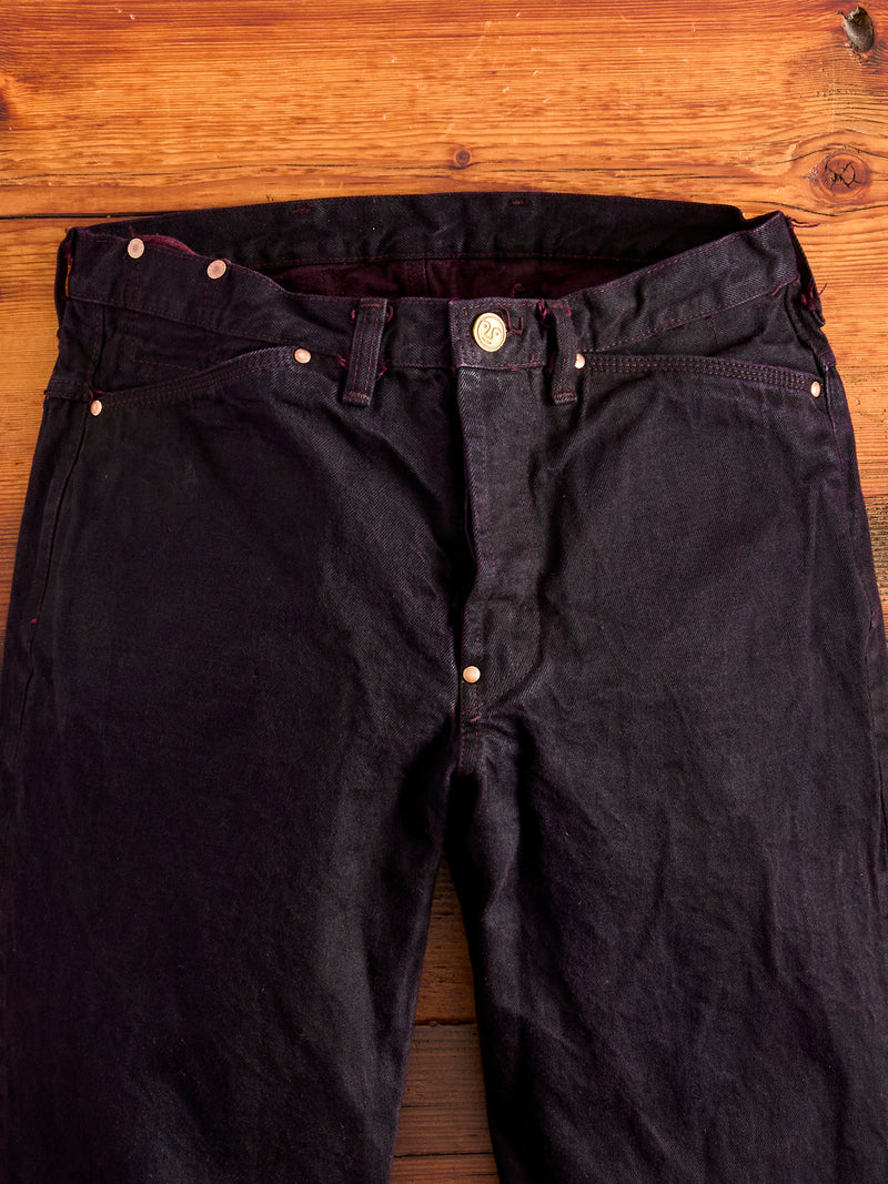 130 "Hadal Purple Overdye" 16oz Selvedge Denim - High Rise Taper Fit