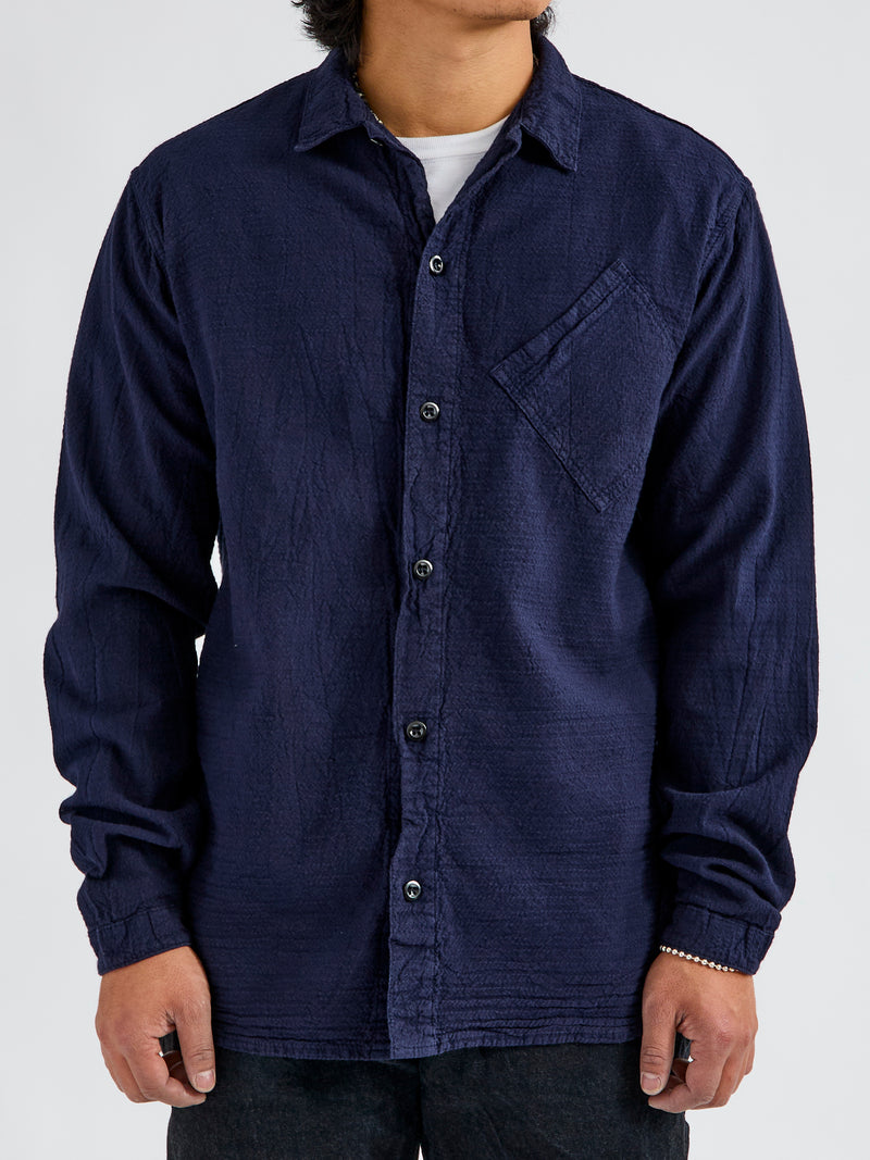 465 Argyle Chest Pocket Shirt in Hadal Blue Wave Calico