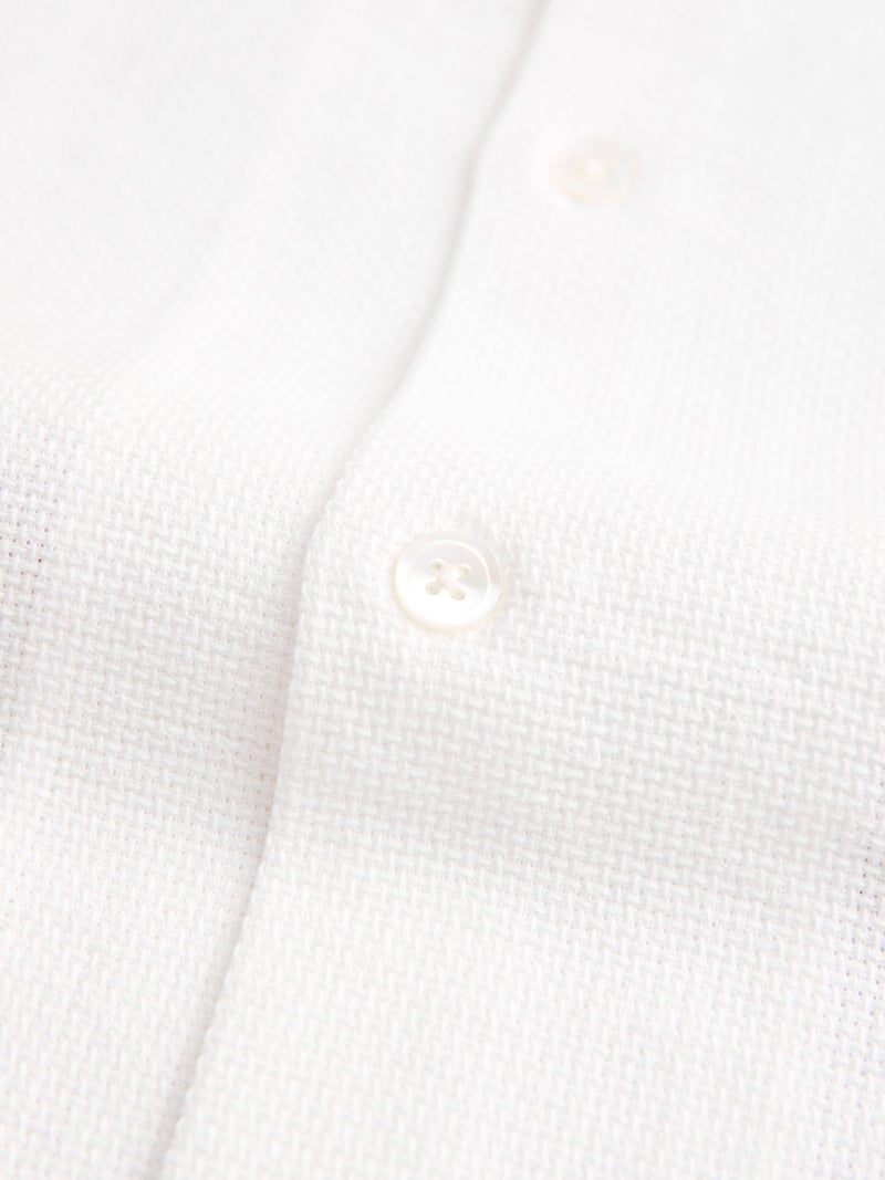 Pique Button-Up Shirt in White