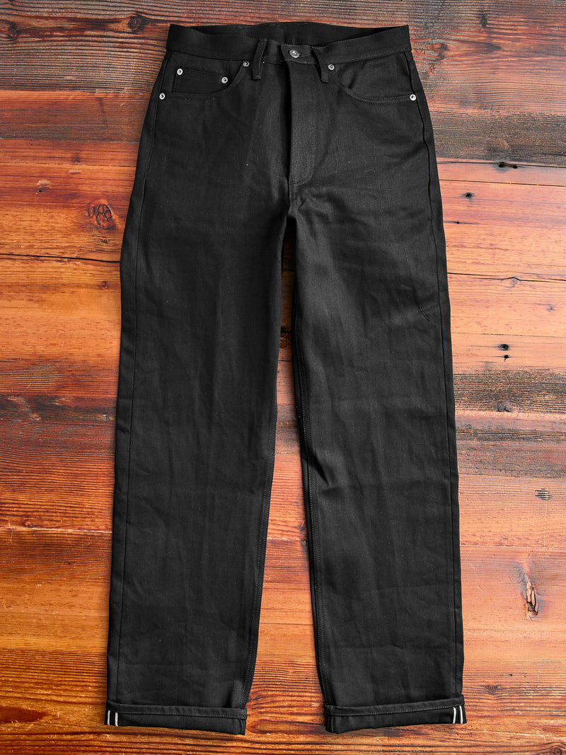 RS-220x 14.5oz Solid Black Selvedge Denim - Relaxed Straight Fit