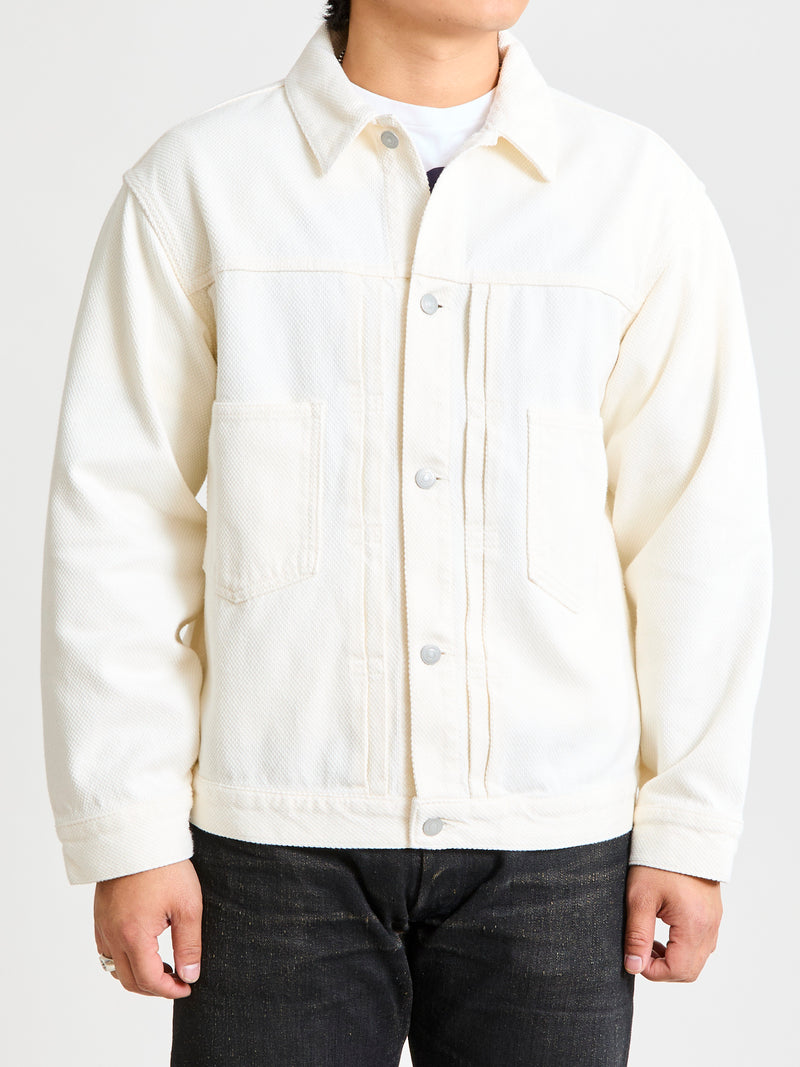 Sashiko Trucker Jacket in Natural