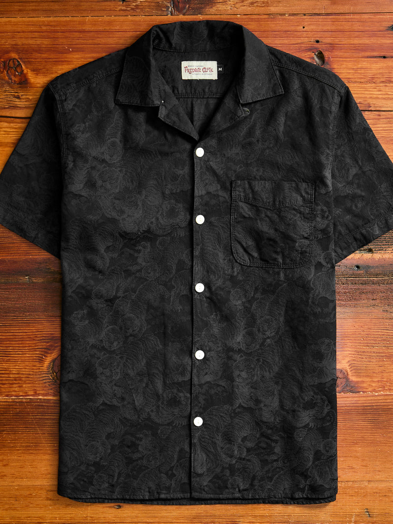 Night Tiger Hawaiian Shirt in Black