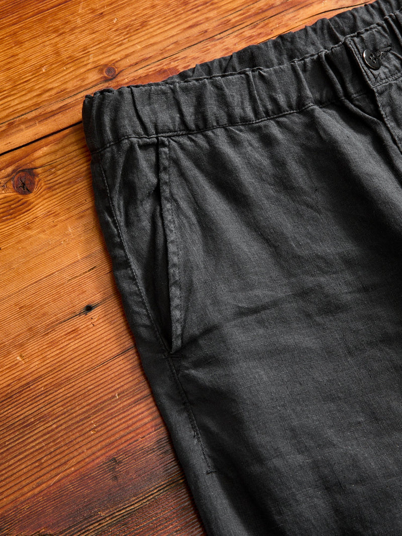 Linen Easy Pants in Black