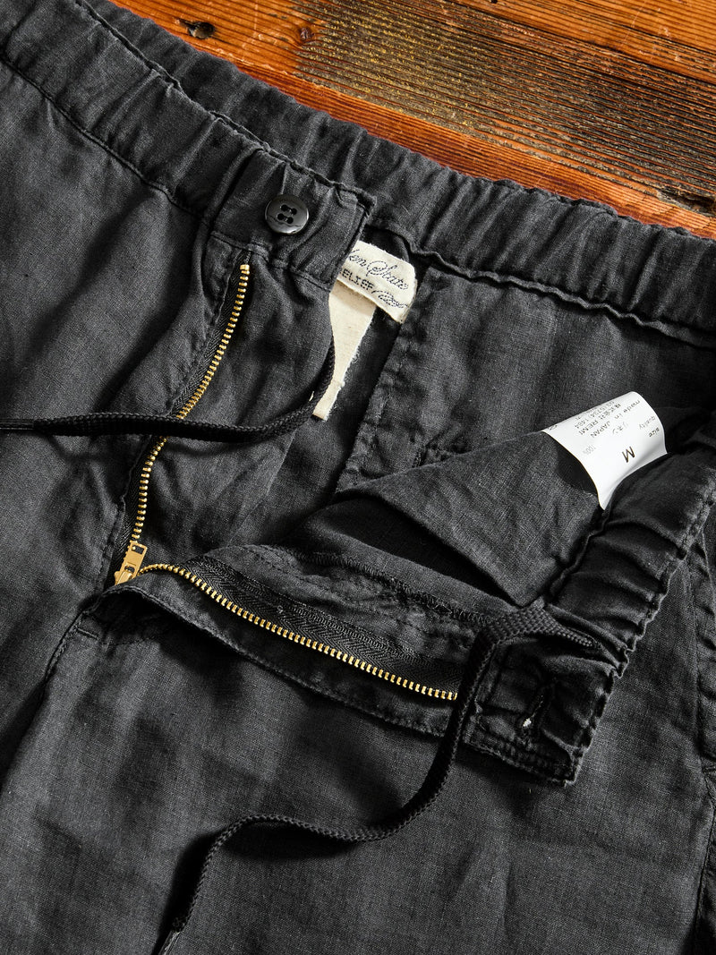 Linen Easy Pants in Black