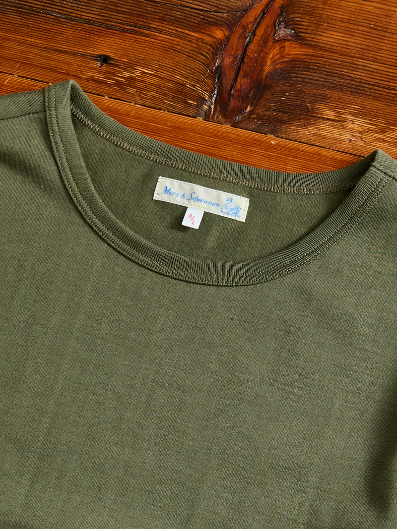 215 "Good Originals" Heavyweight 7.2oz Loopwheel T-Shirt in Army