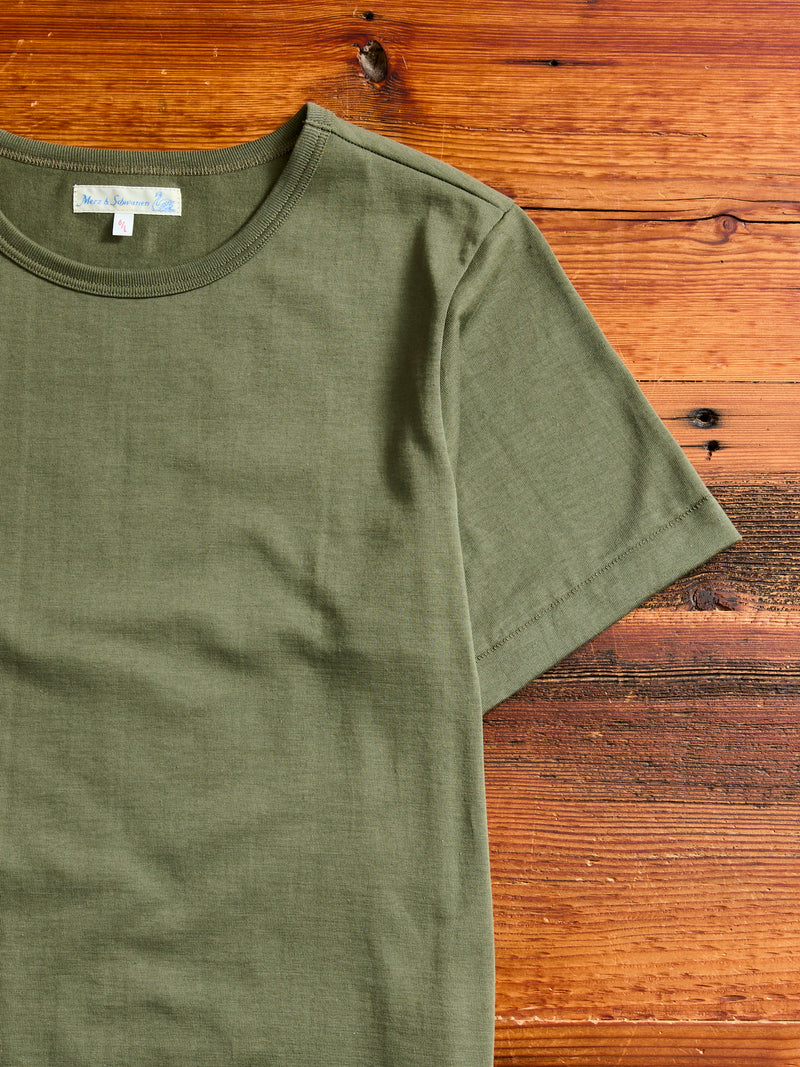 215 "Good Originals" Heavyweight 7.2oz Loopwheel T-Shirt in Army