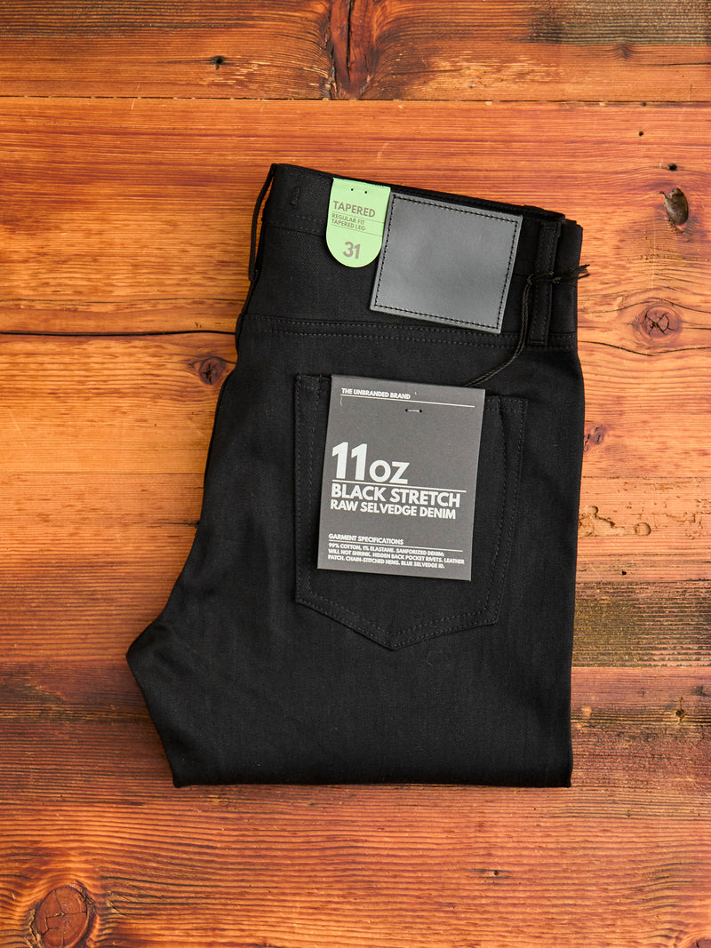 UB244 11oz Black Stretch Selvedge - Tapered Fit