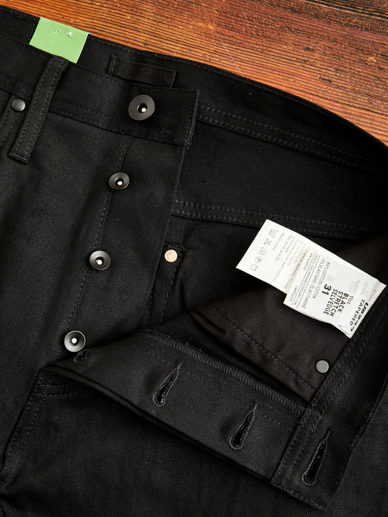 UB244 11oz Black Stretch Selvedge - Tapered Fit